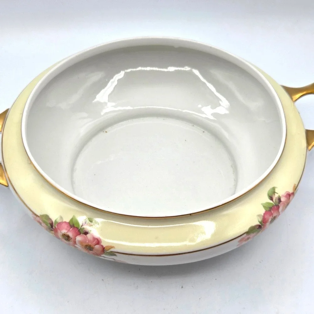 Jackson China Floral Covered Casserole Dish with‎ Lid Gold Rim VINTAGE